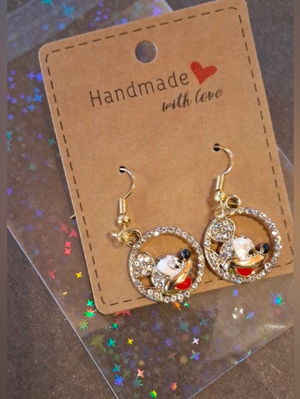 $8 Each Or Bundle 5/$20 Handmade Gold-Tone Disney Mickey Mouse Inspired Earrings